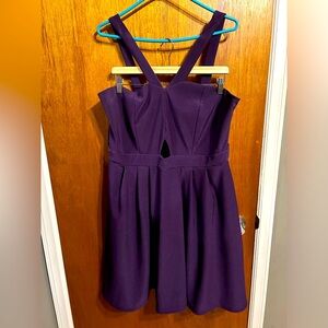 Purple dress with front cut out